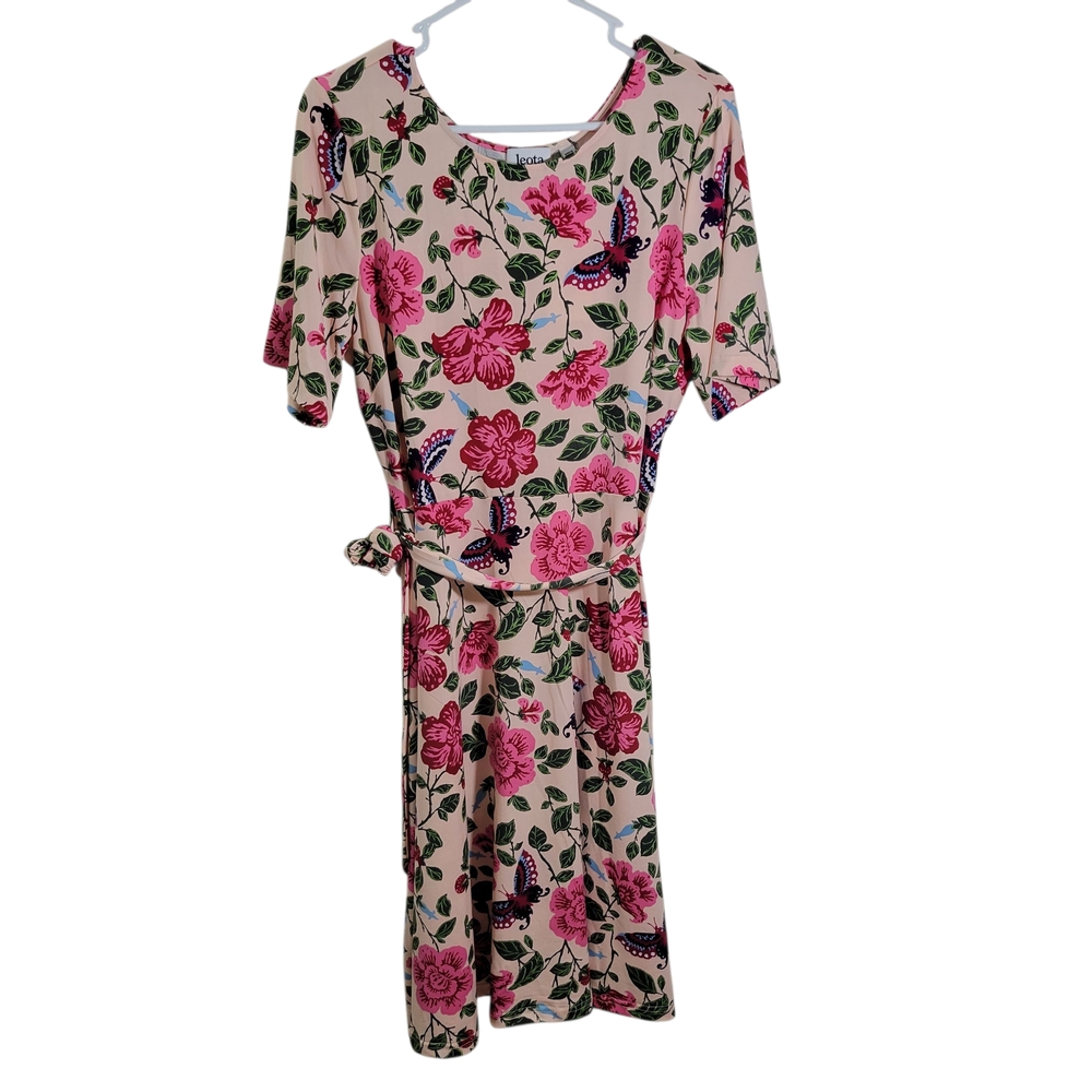 Leota Floral Giselle Dress In Flutter Pearl Blush